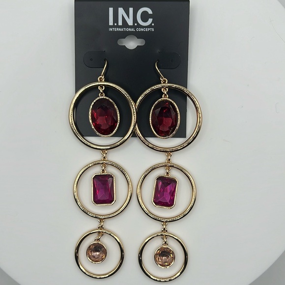INC International Concepts Jewelry - inc gold tone and red gemstone earrings